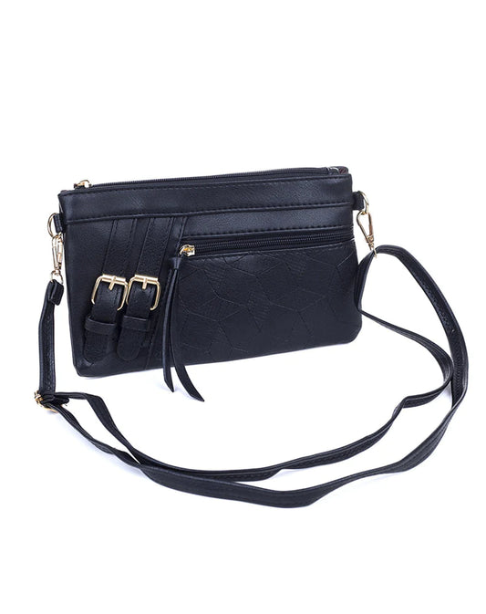 Madison Bag / Clutch with buckle-  Black